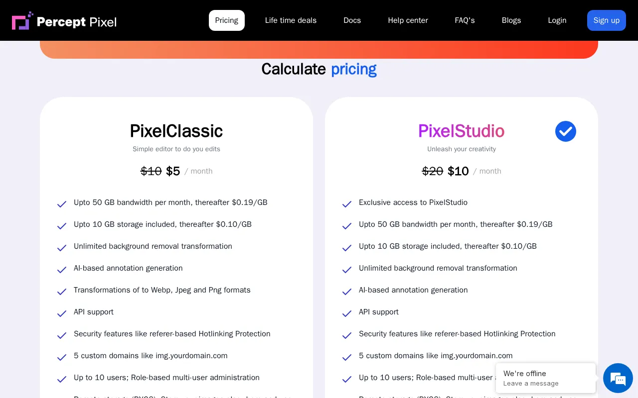 PerceptPixel — pricing page