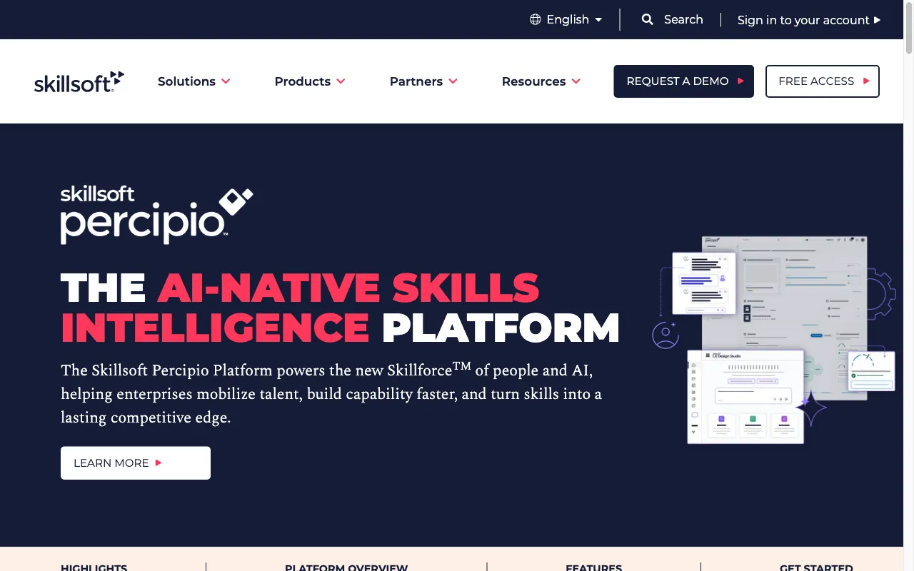 Skillsoft Percipio — preview screenshot