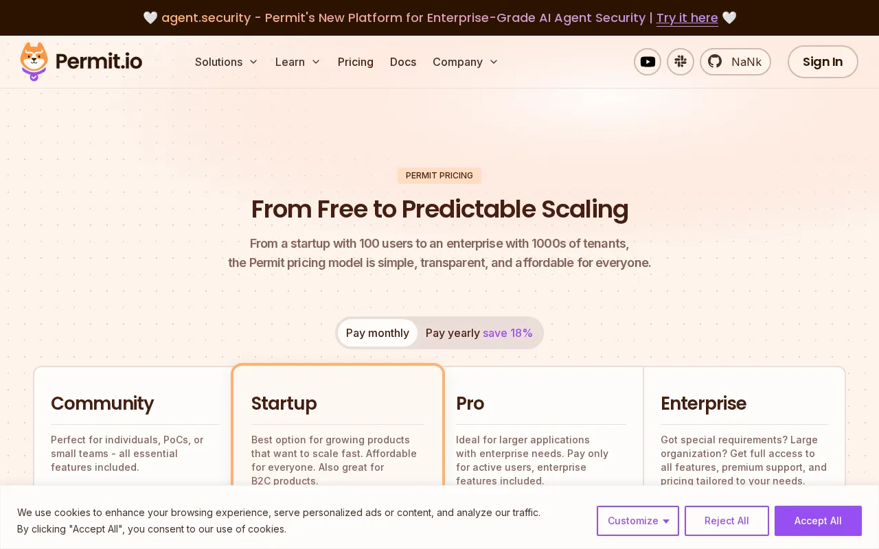 Permit.io — pricing page