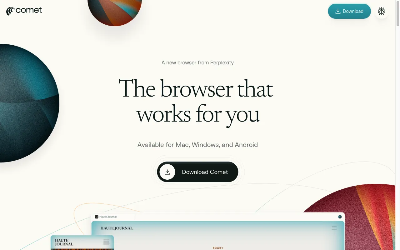 Perplexity Comet — preview screenshot