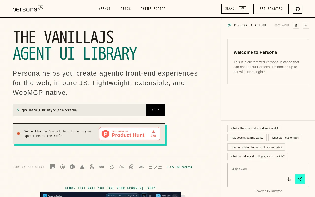 Persona.js — preview screenshot