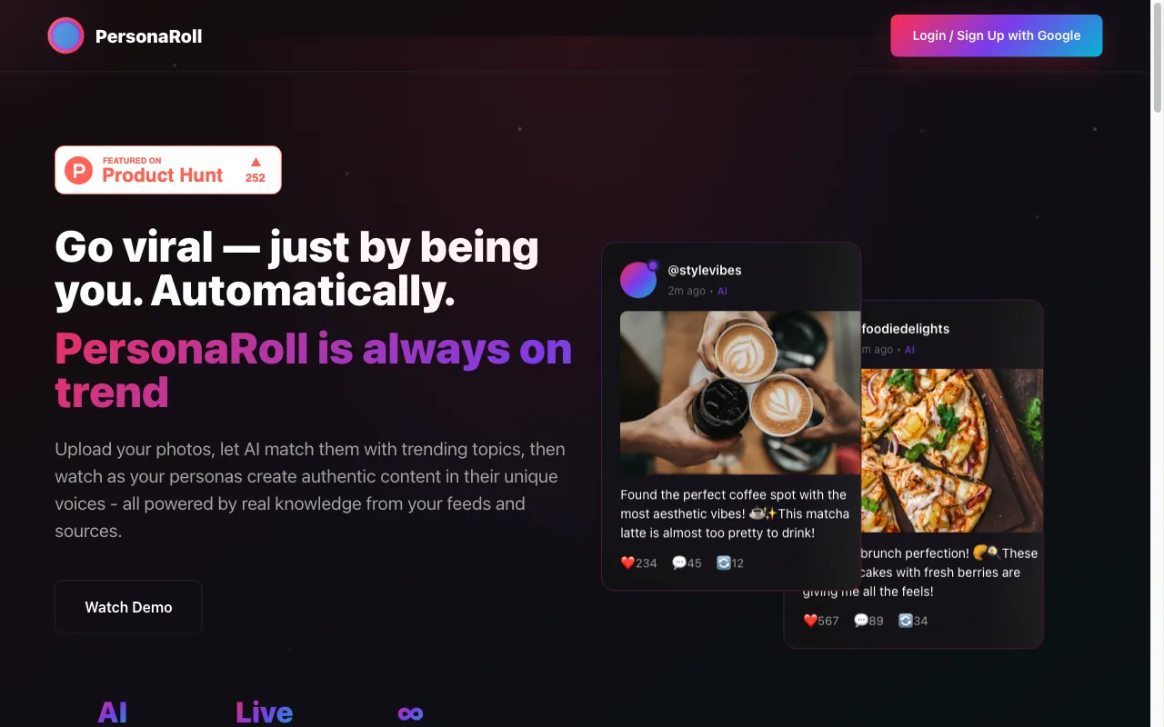 PersonaRoll — preview screenshot