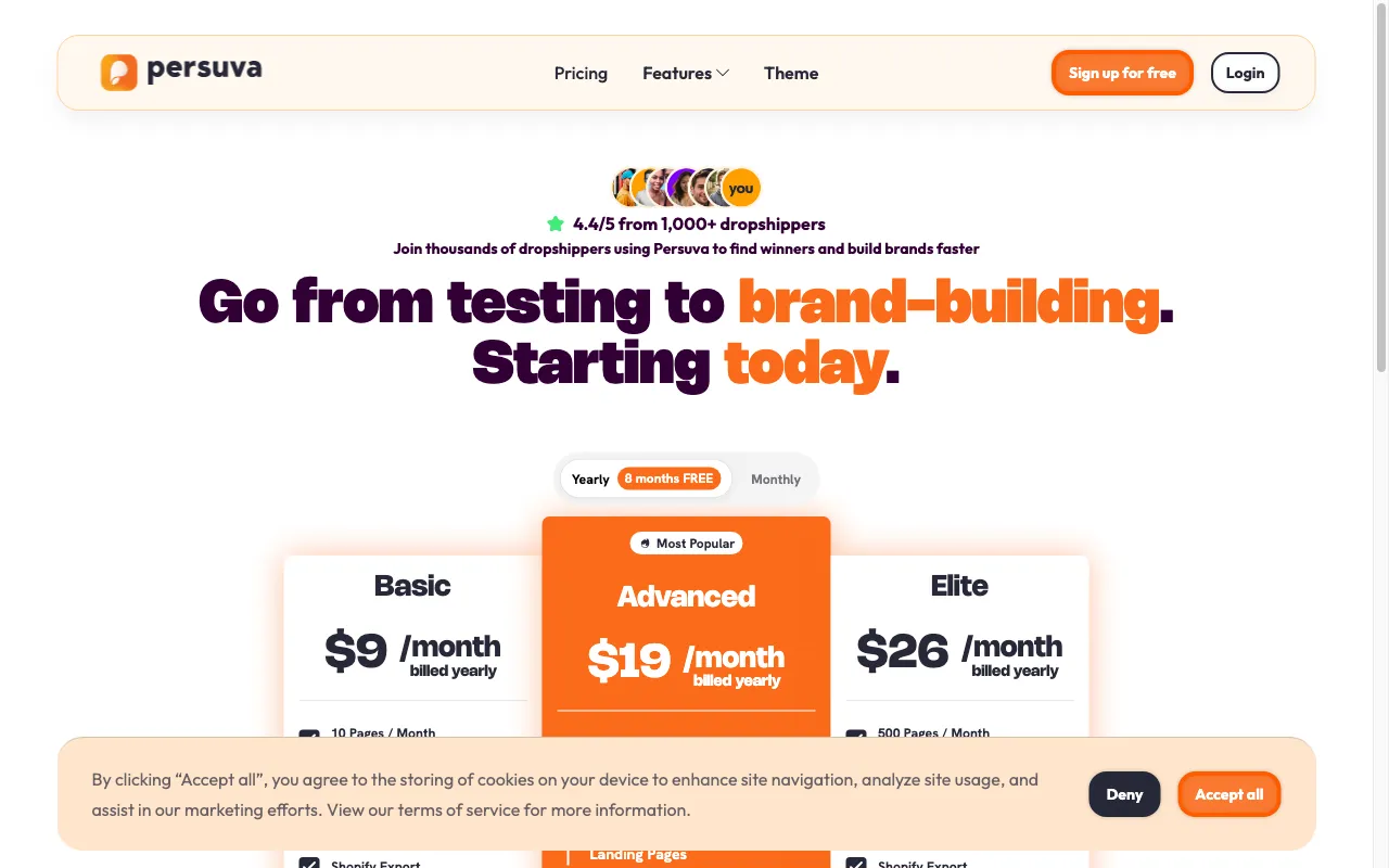 Persuva — pricing page