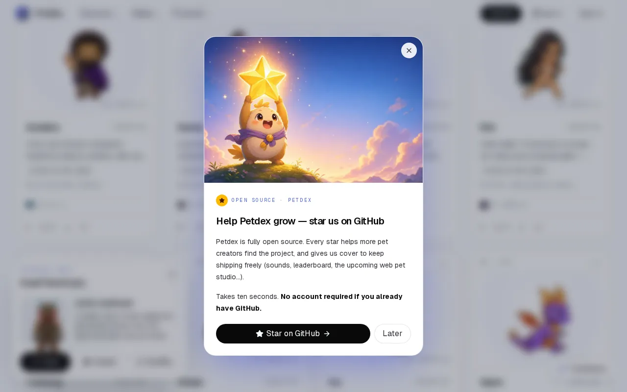 Petdex — preview screenshot