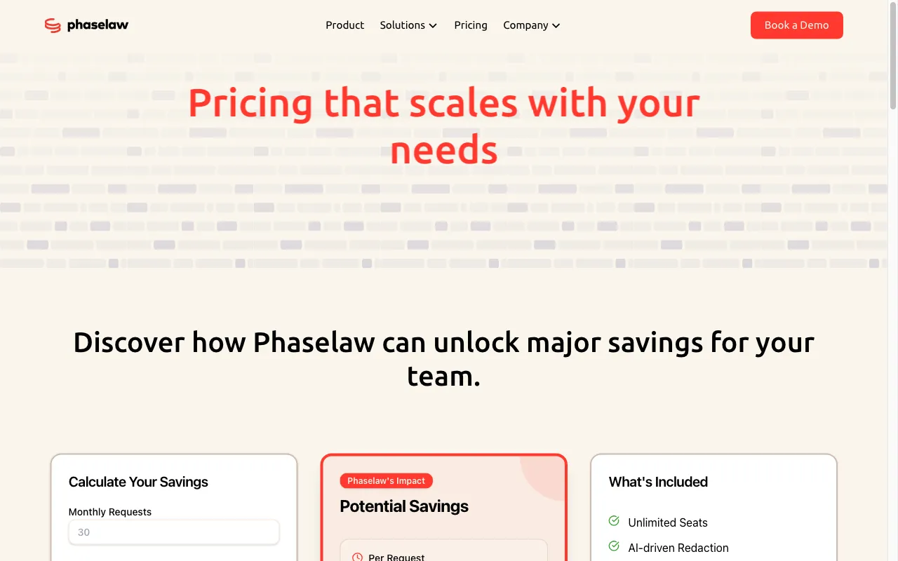 Phaselaw — pricing page