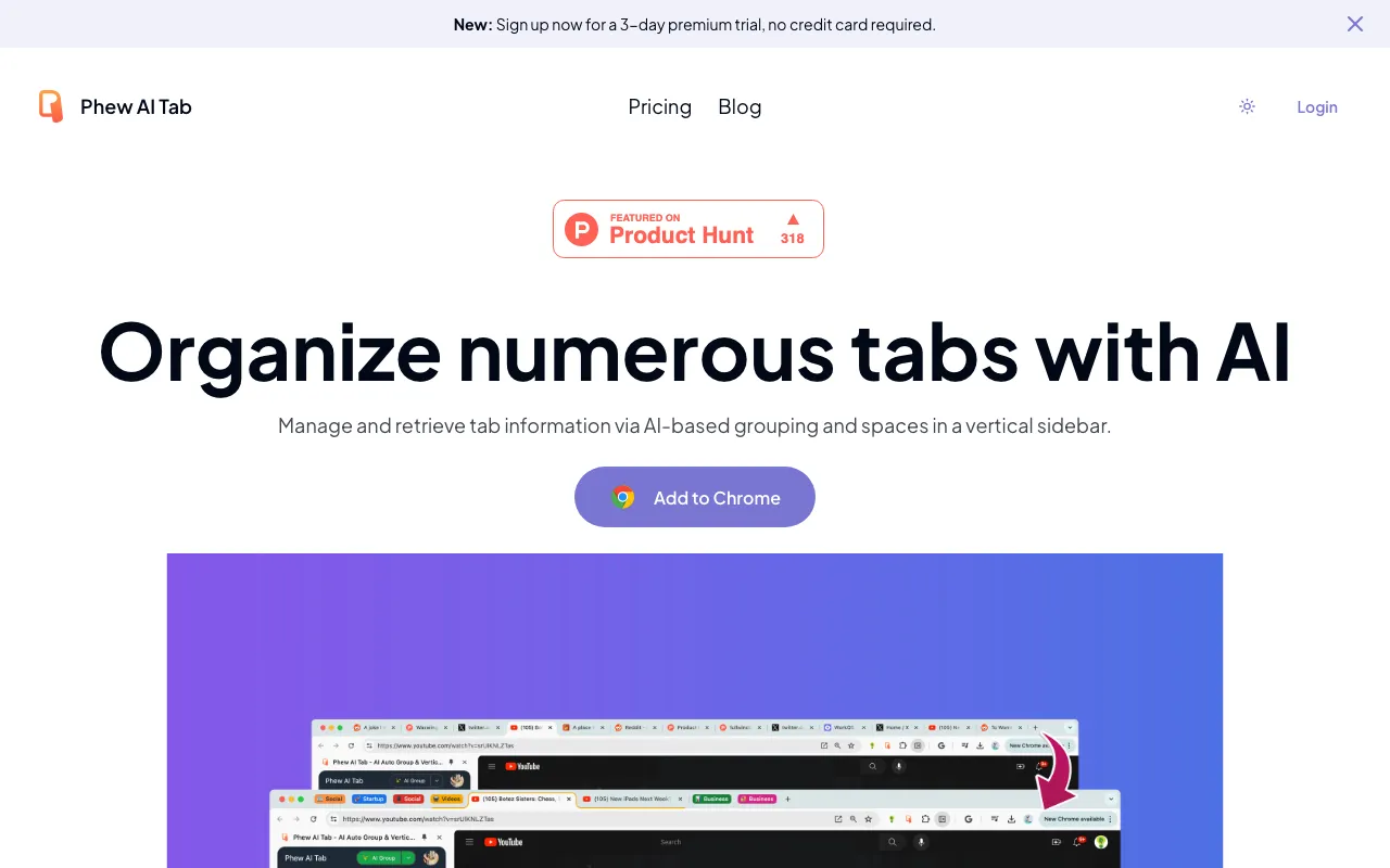 Phew AI Tab — preview screenshot