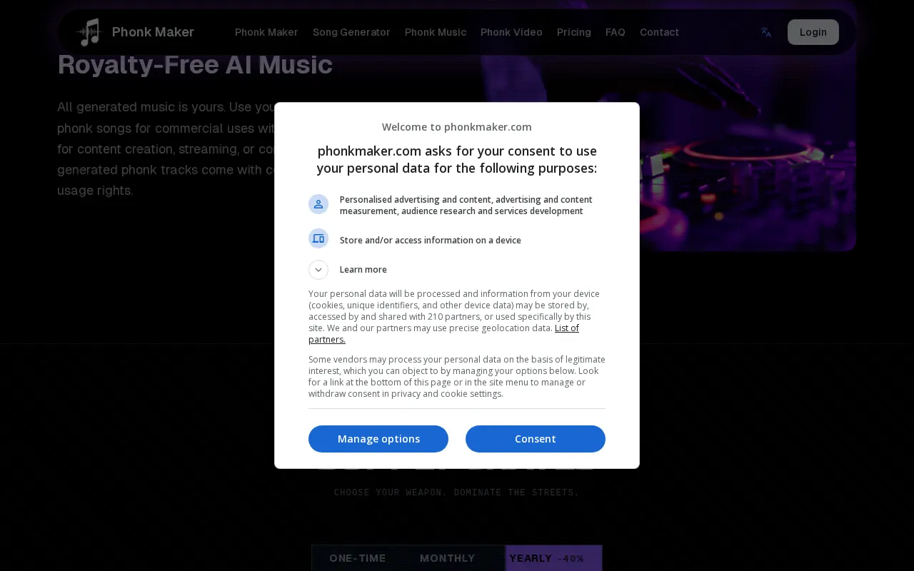 Phonk Maker — pricing page