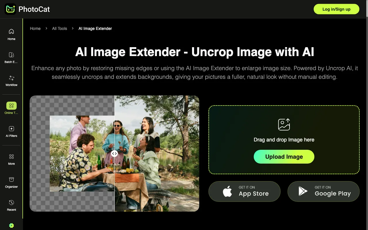 PhotoCat AI Image Extender — preview screenshot