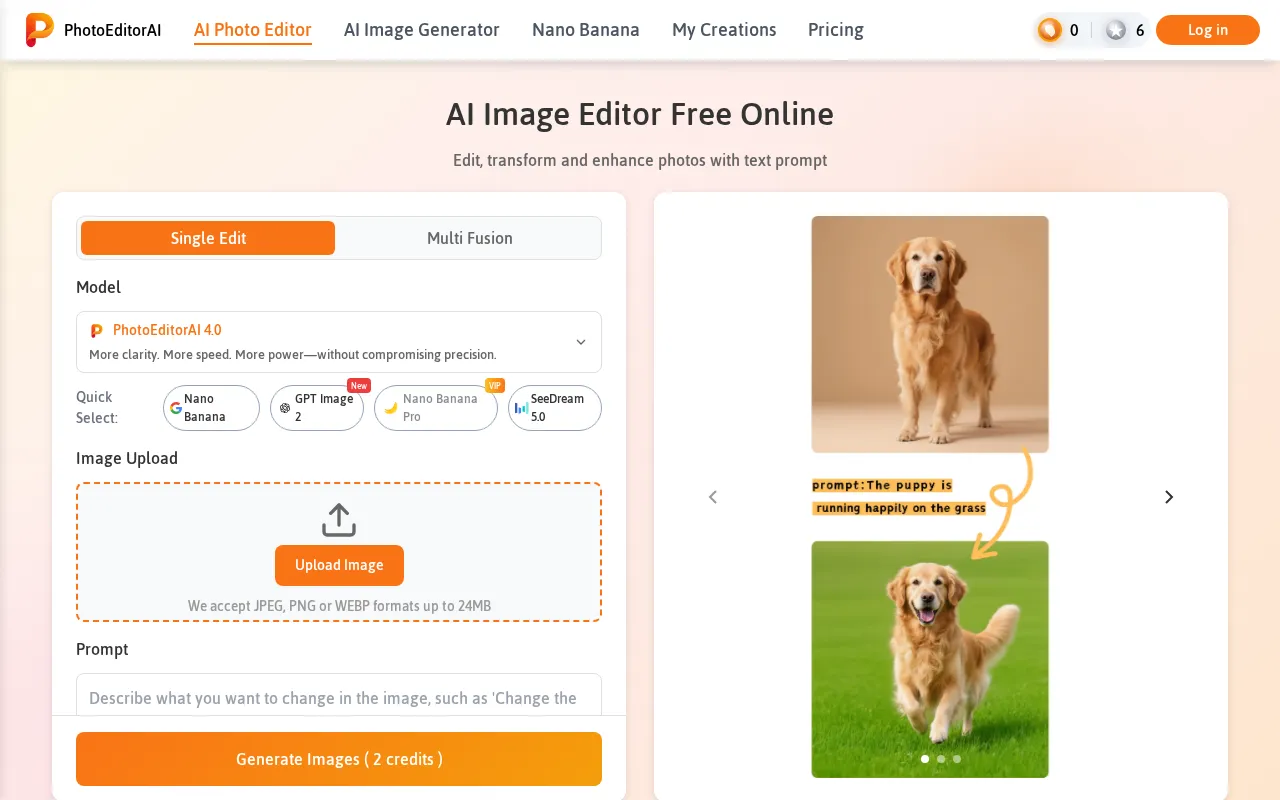 Photoeditorai — preview screenshot
