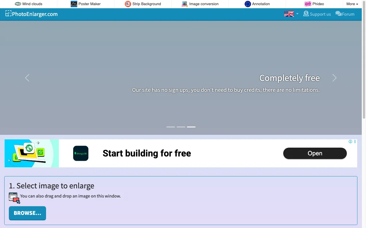 photoenlarger.com — preview screenshot