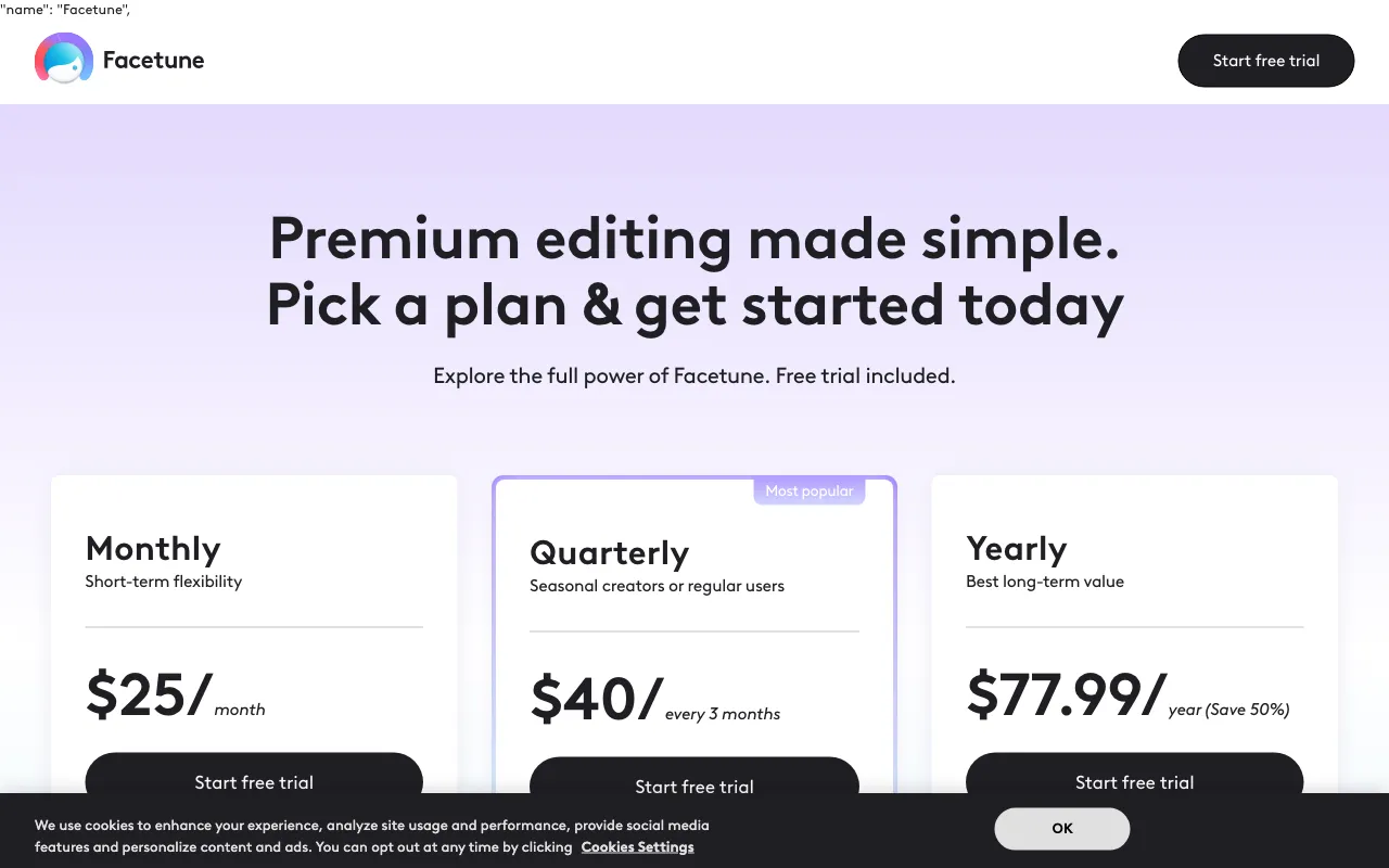 Photoleap — pricing page