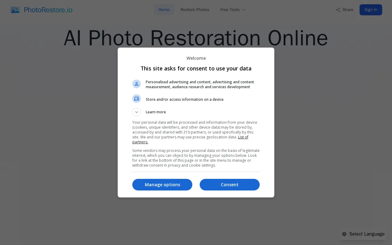 PhotoRestore.io — preview screenshot