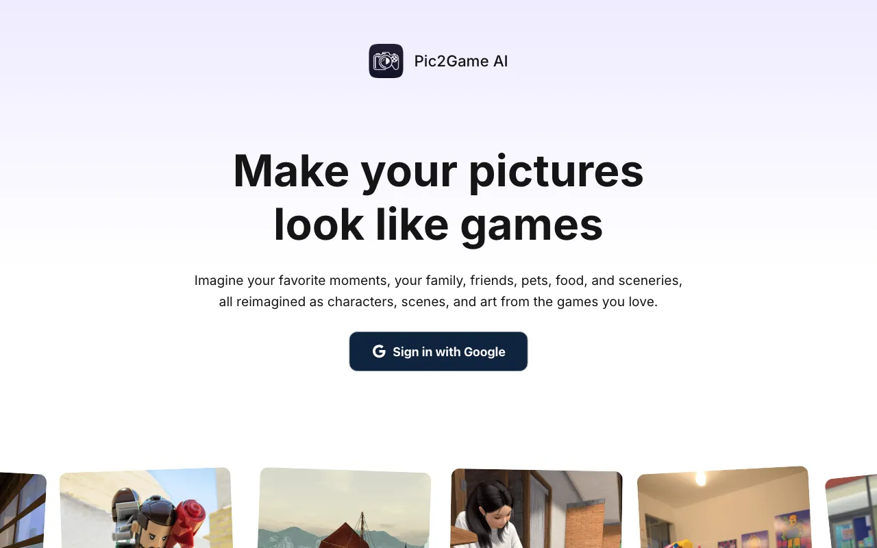 Pic2Game — preview screenshot