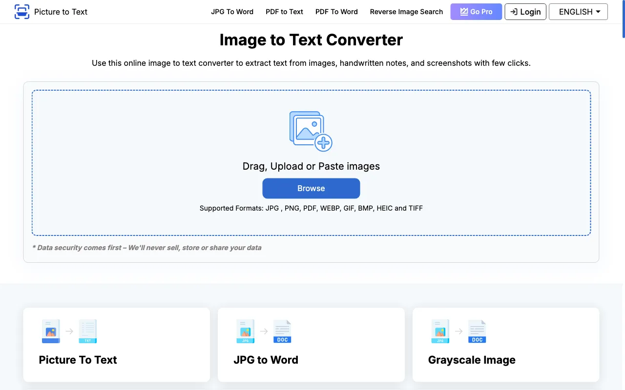 Picture To Text — preview screenshot