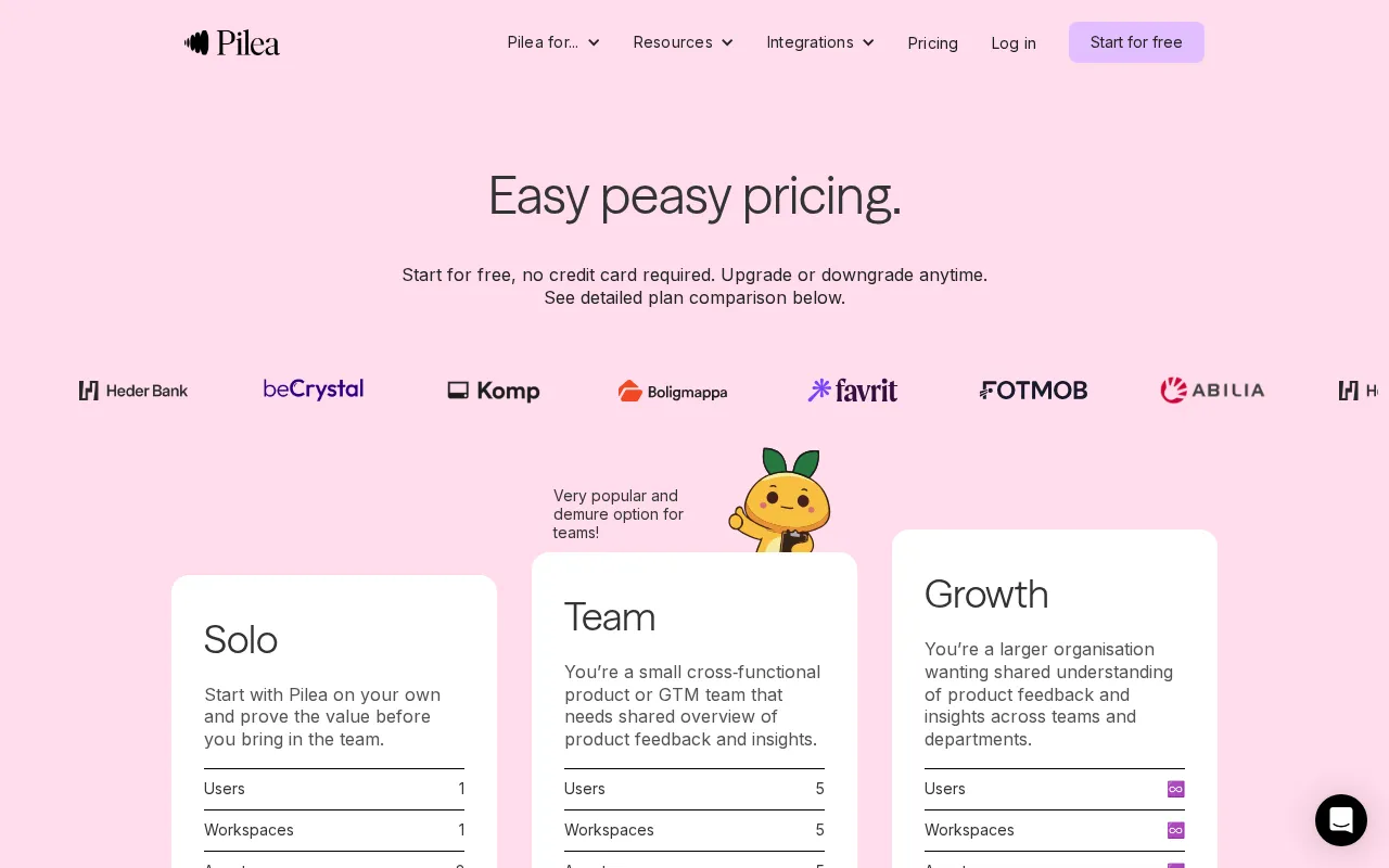 Pilea AI — pricing page