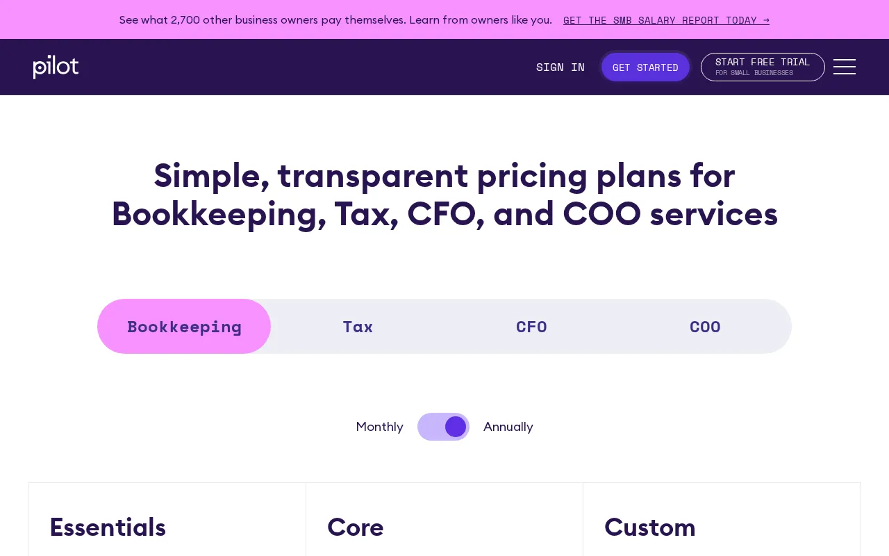 Pilot — pricing page