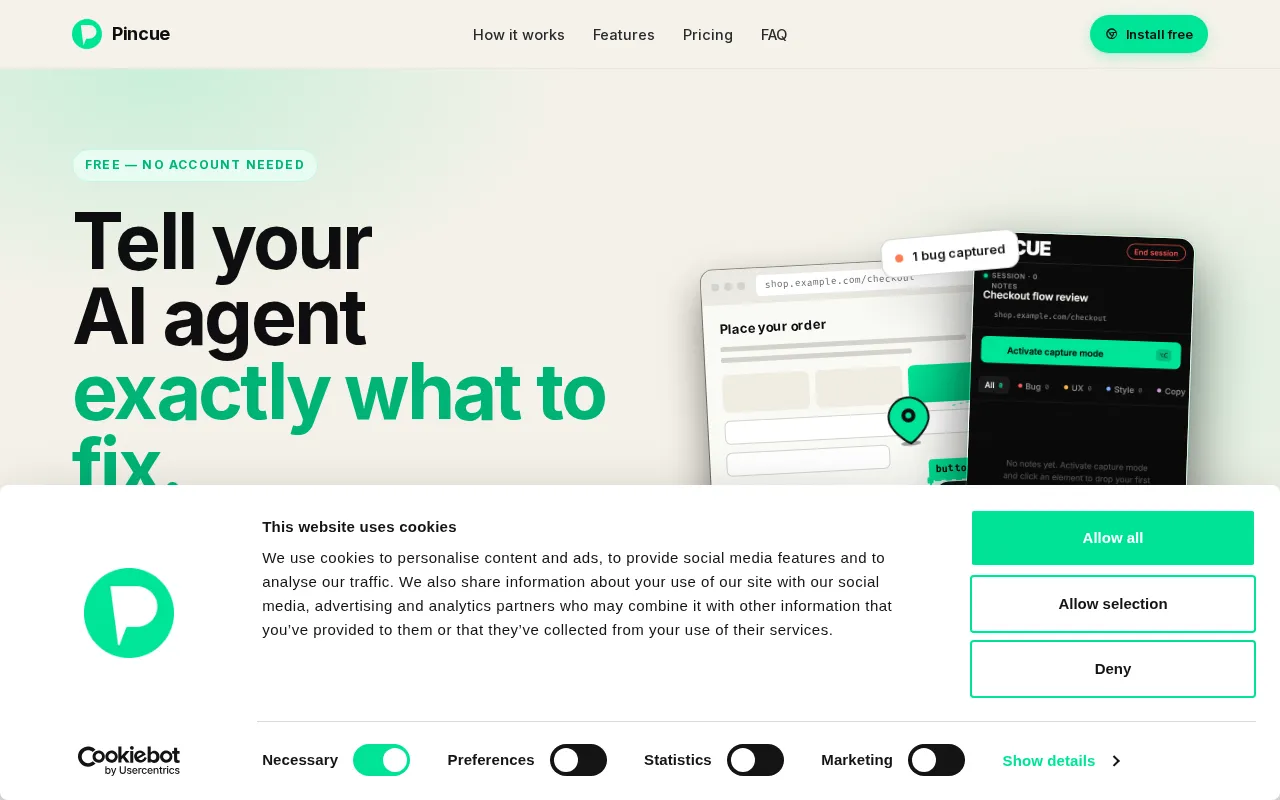 Pincue — preview screenshot
