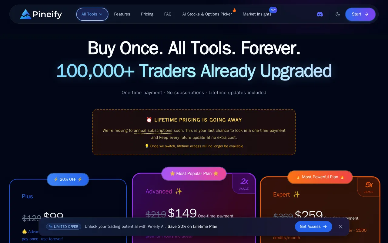 Pineify — pricing page