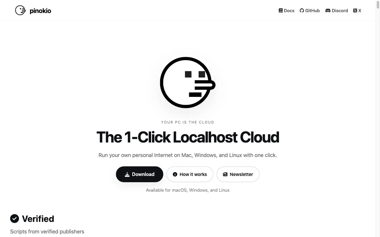 Pinokio — preview screenshot