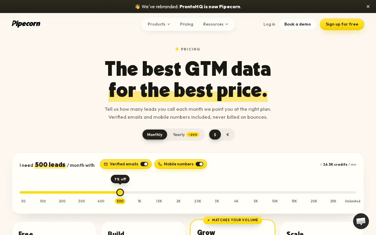 Pipecorn — pricing page