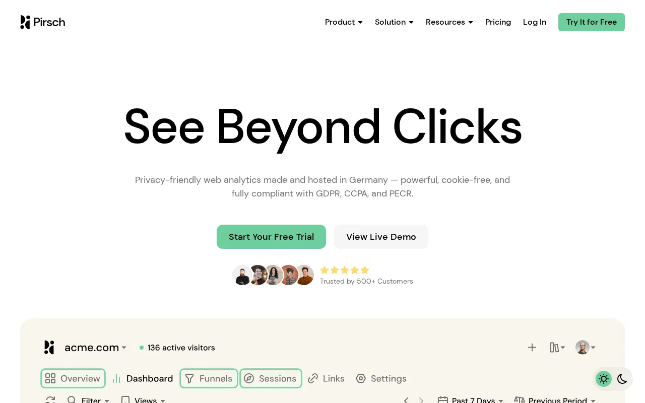 Pirsch Analytics — preview screenshot