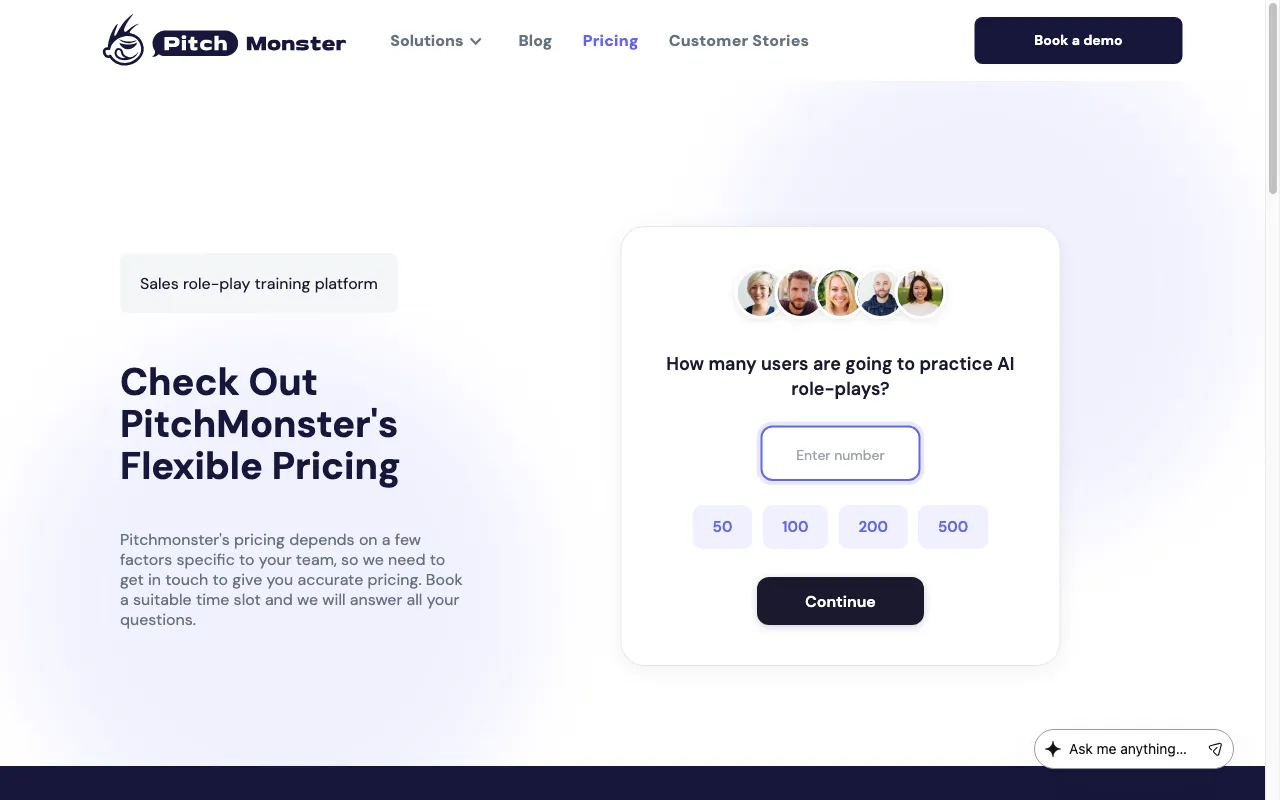 PitchMonster.io — pricing page