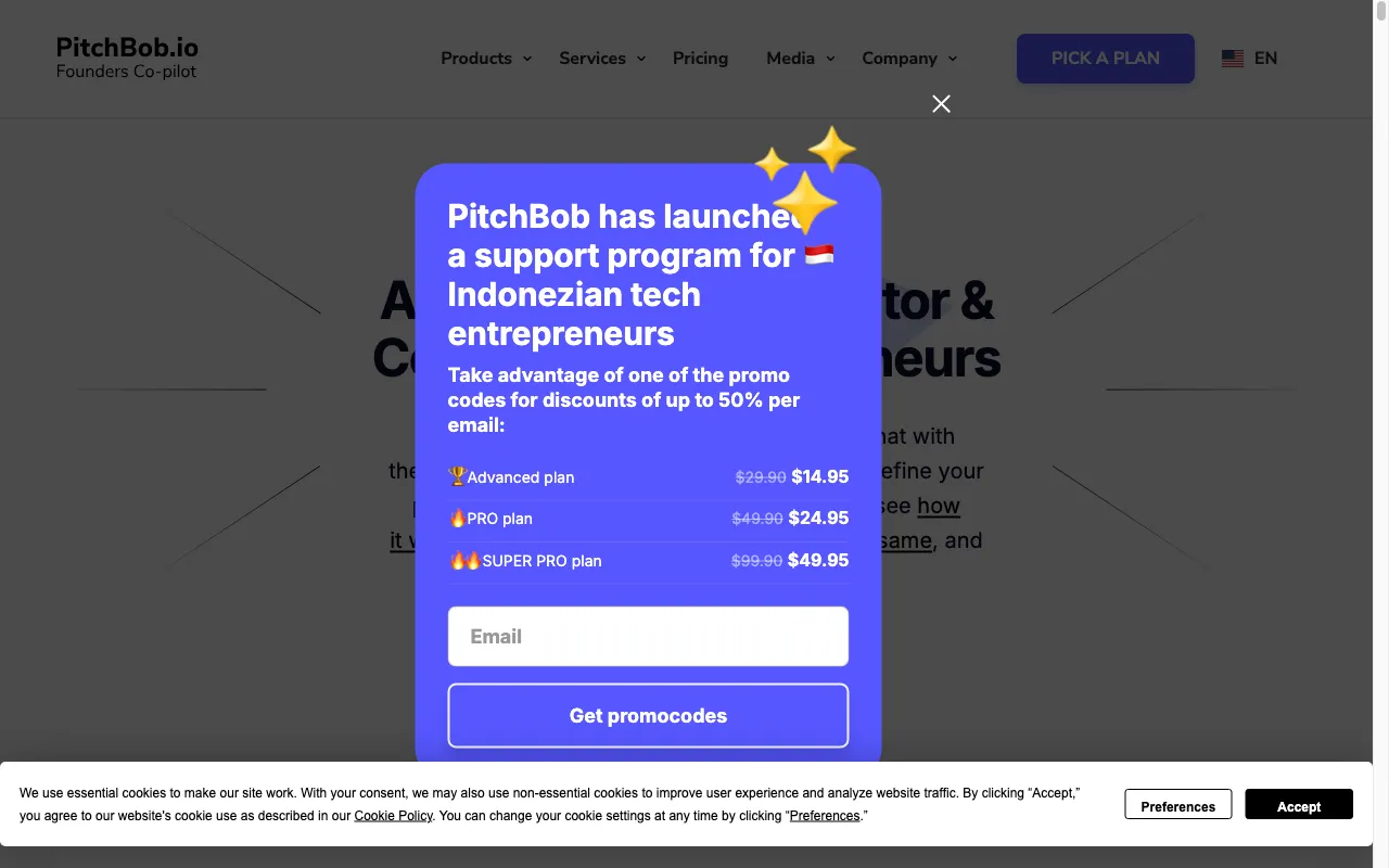 PitchBob.io — preview screenshot