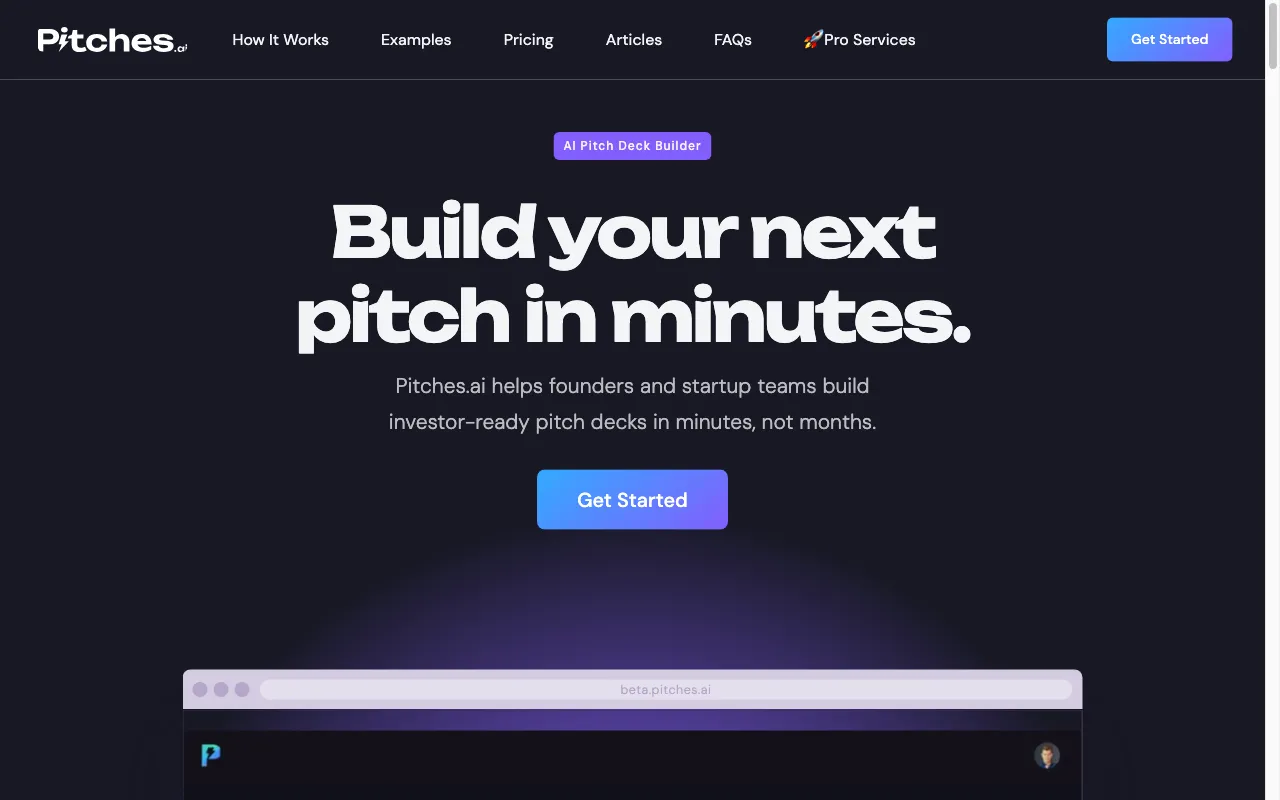 Pitches.ai — preview screenshot