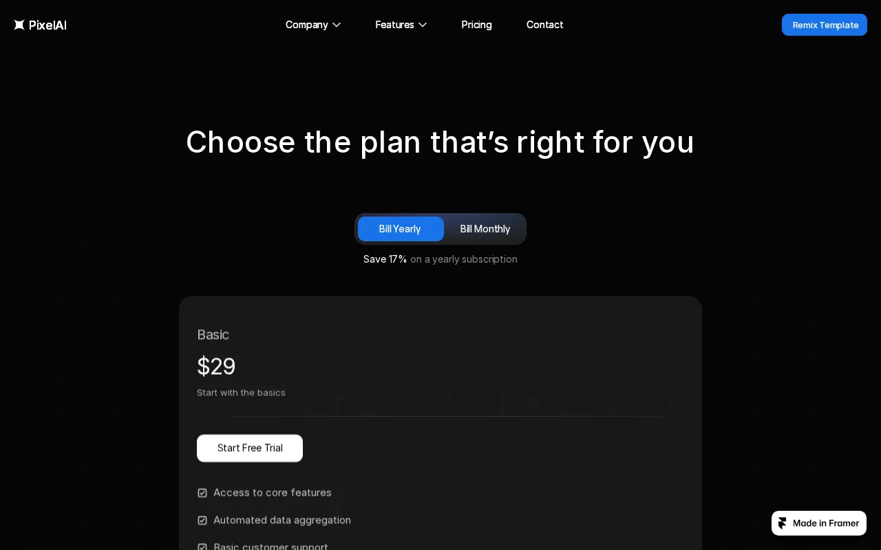 PixelAI — pricing page