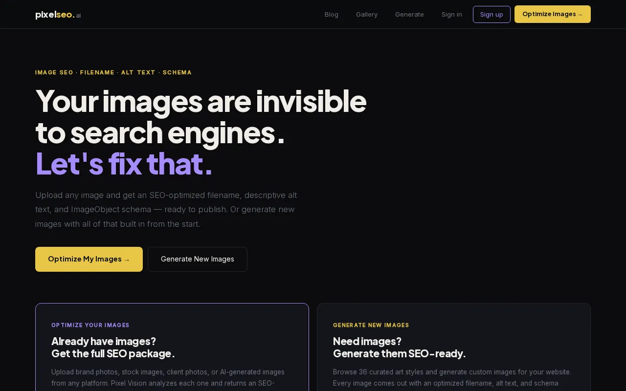 pixelseo.ai — preview screenshot