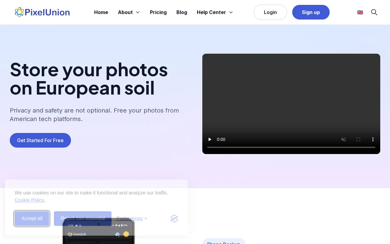PixelUnion - Free your photos from American tech platforms — preview screenshot