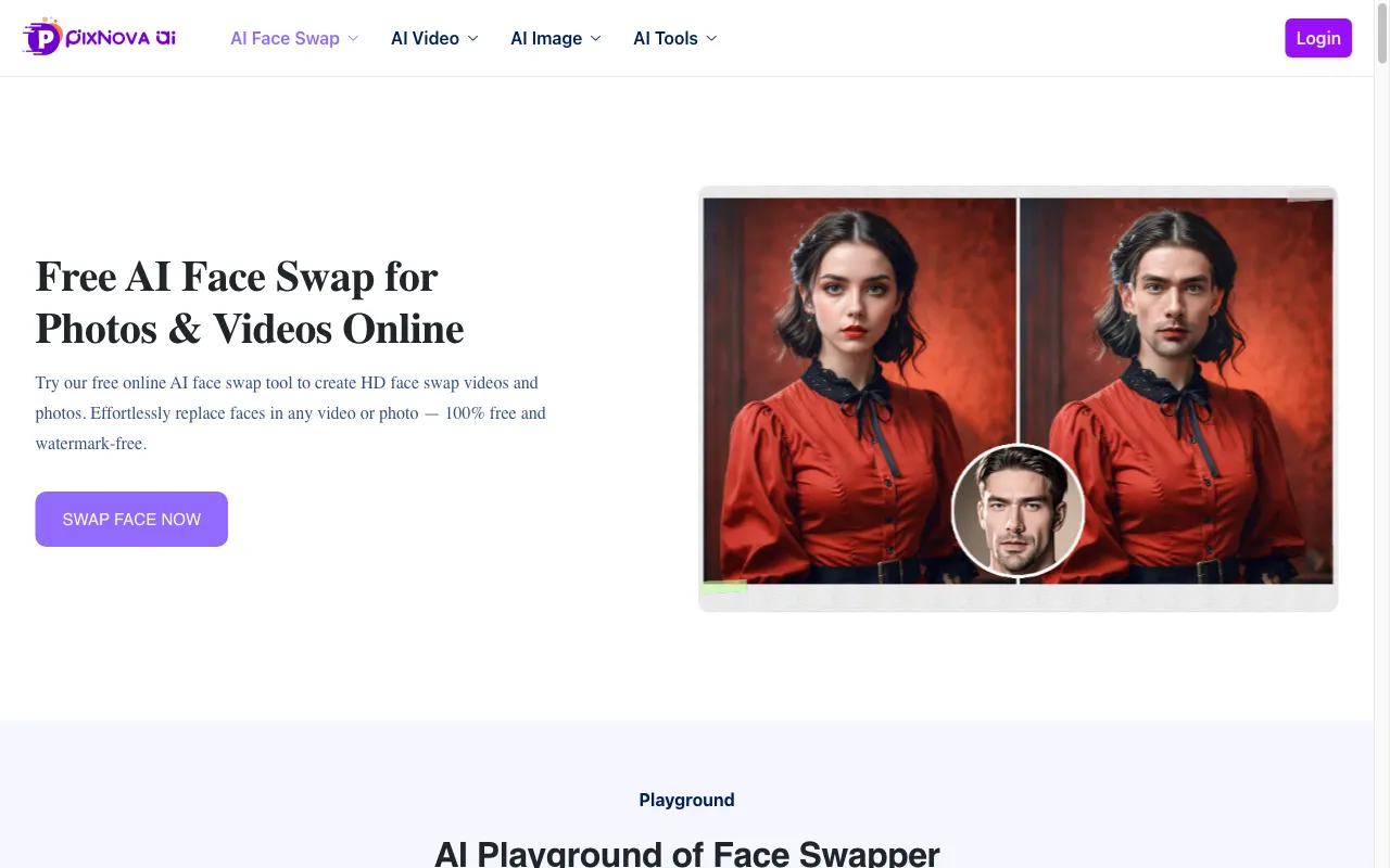 PixNova Face Swap — preview screenshot