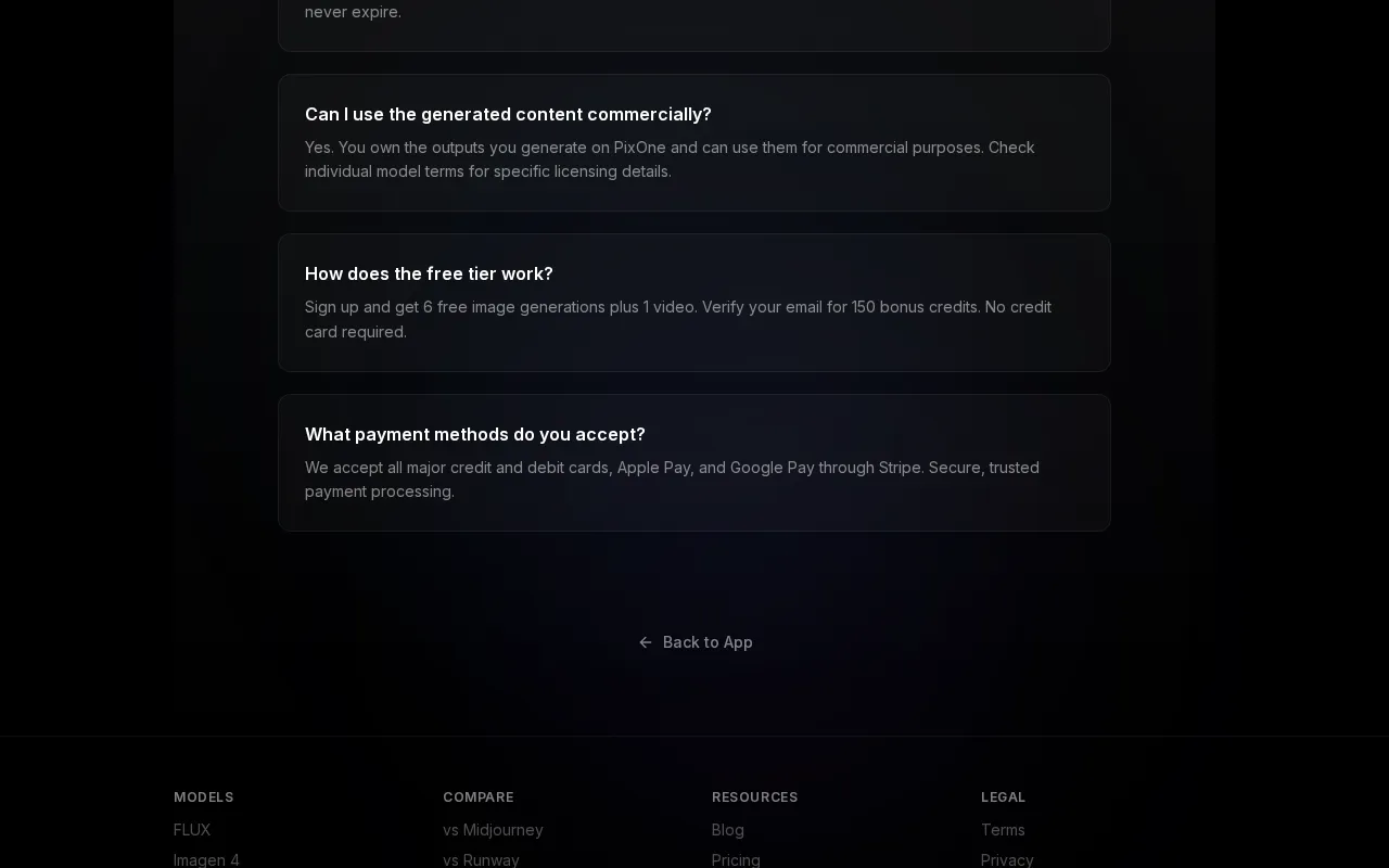 Pixone — pricing page