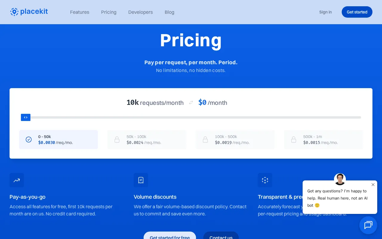 PlaceKit — pricing page