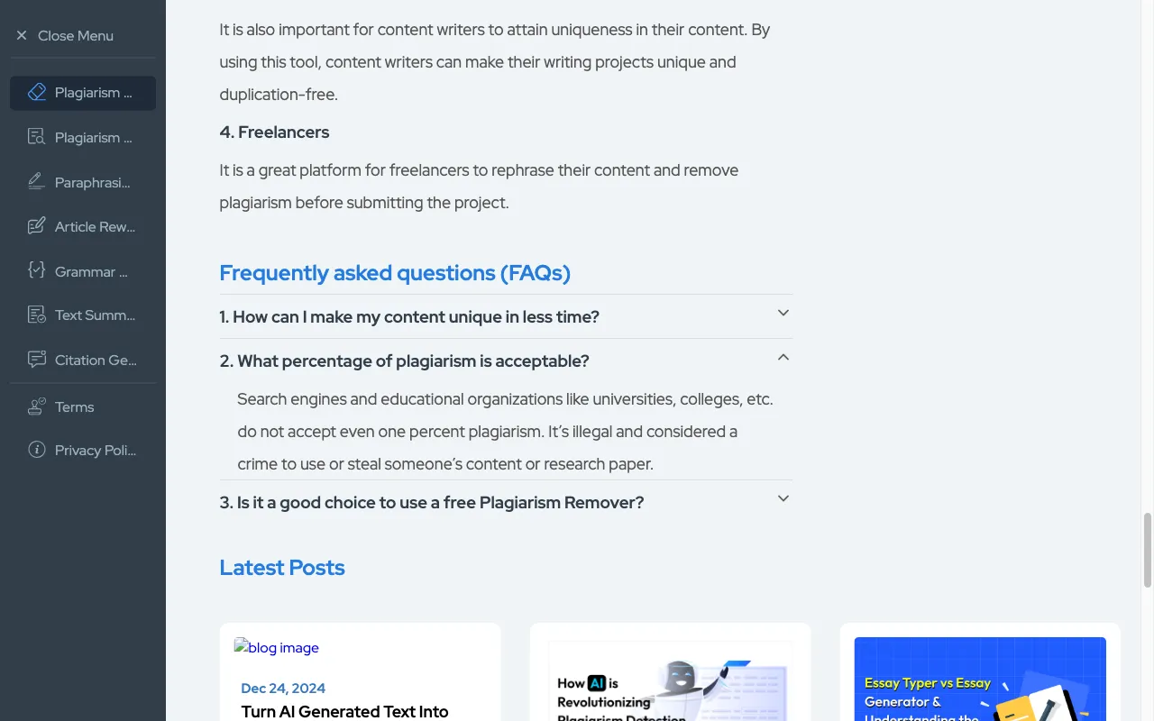 Plagiarism Remover — preview screenshot