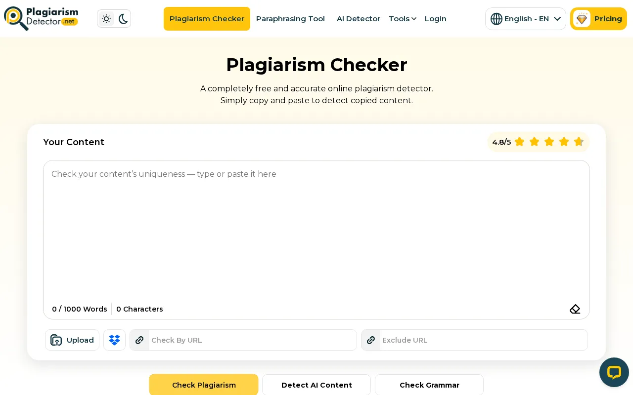 Plagiarismdetector.net — preview screenshot