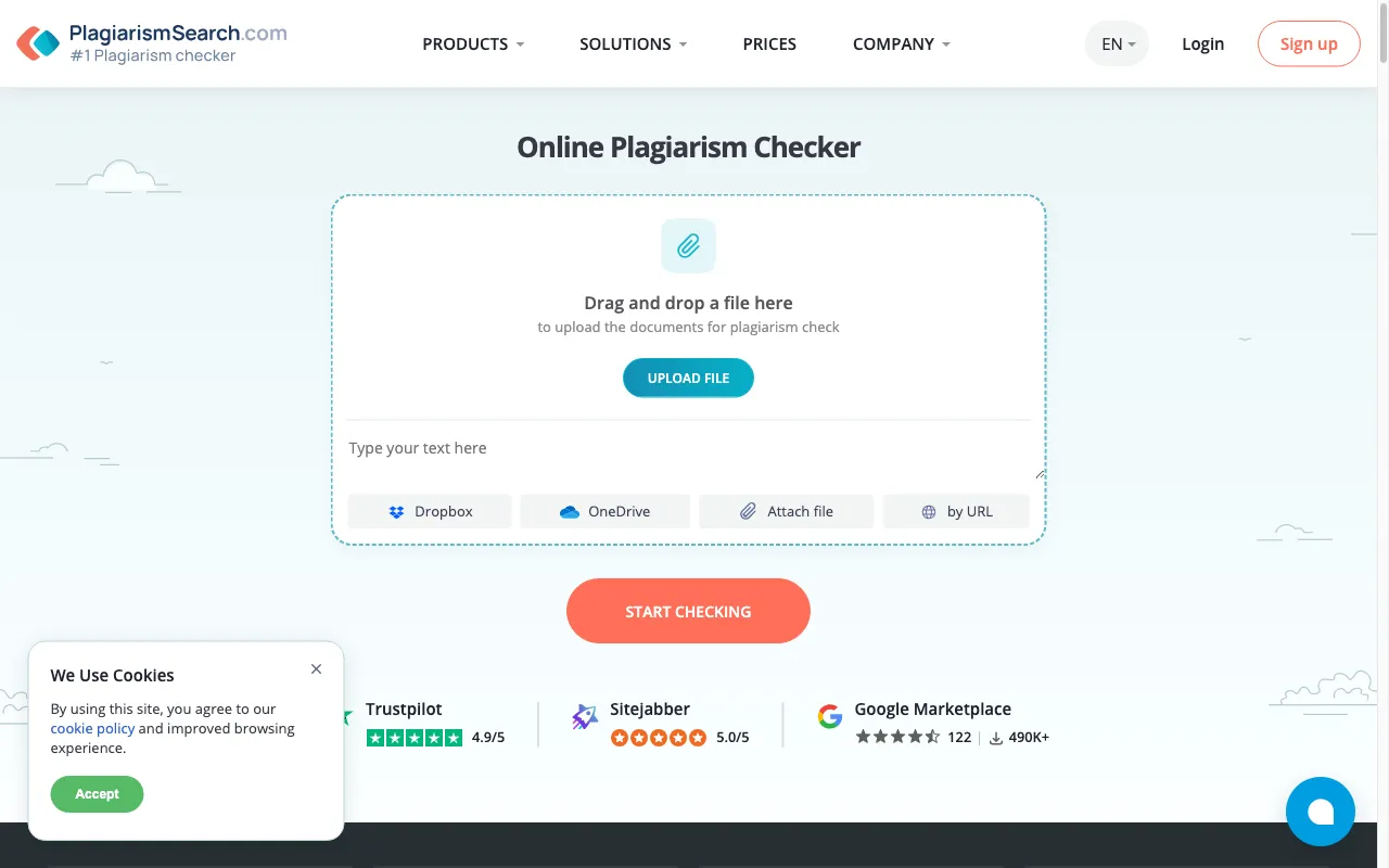 Plagiarismsearch.com — preview screenshot