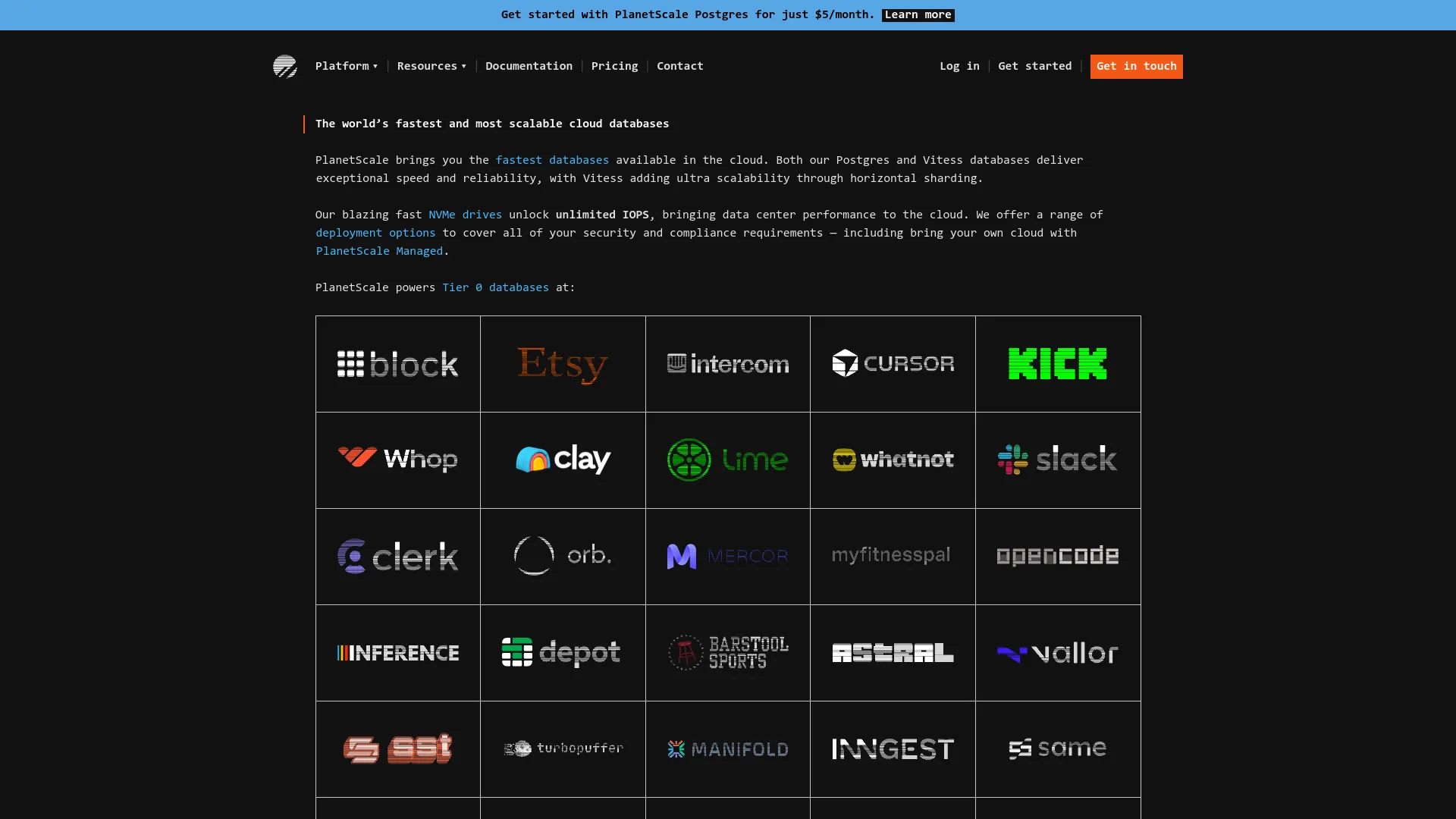 PlanetScale — preview screenshot