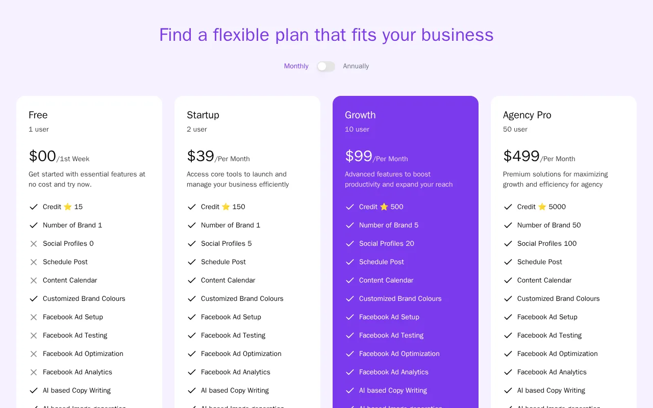 PlanPost AI — pricing page