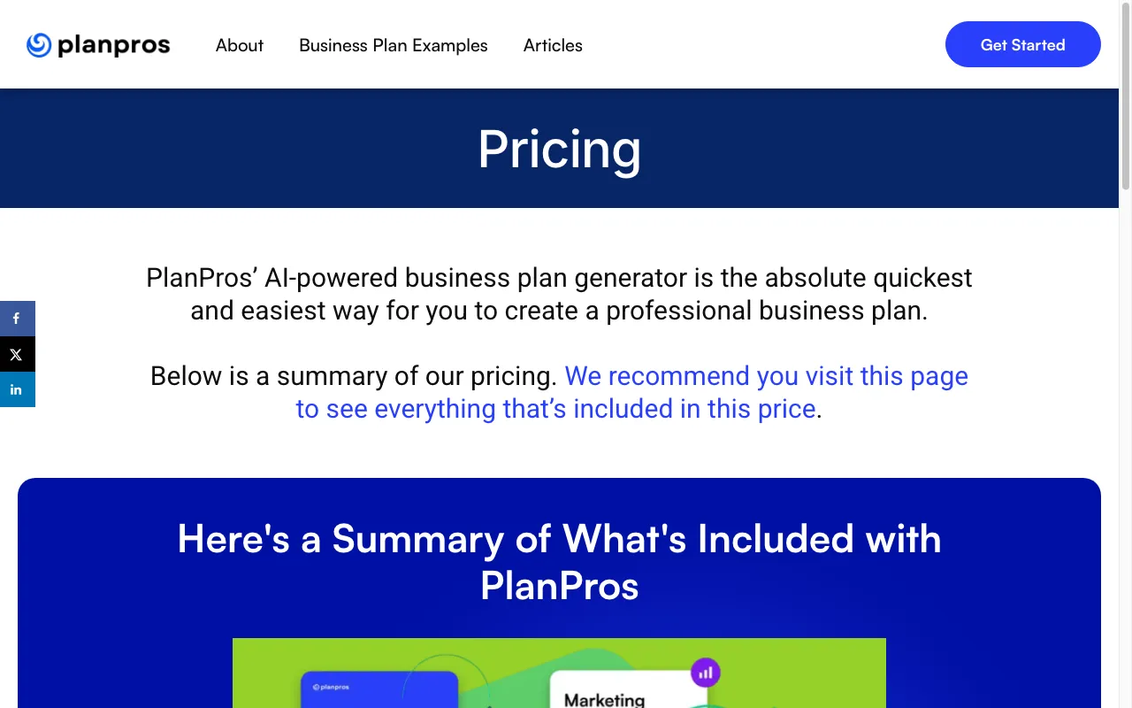 PlanPros.ai — pricing page