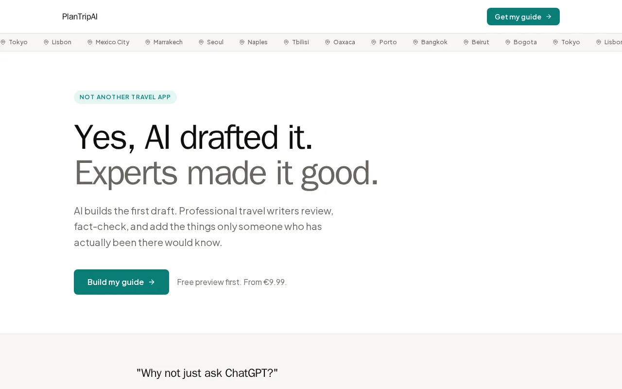 PlanTripAI — preview screenshot