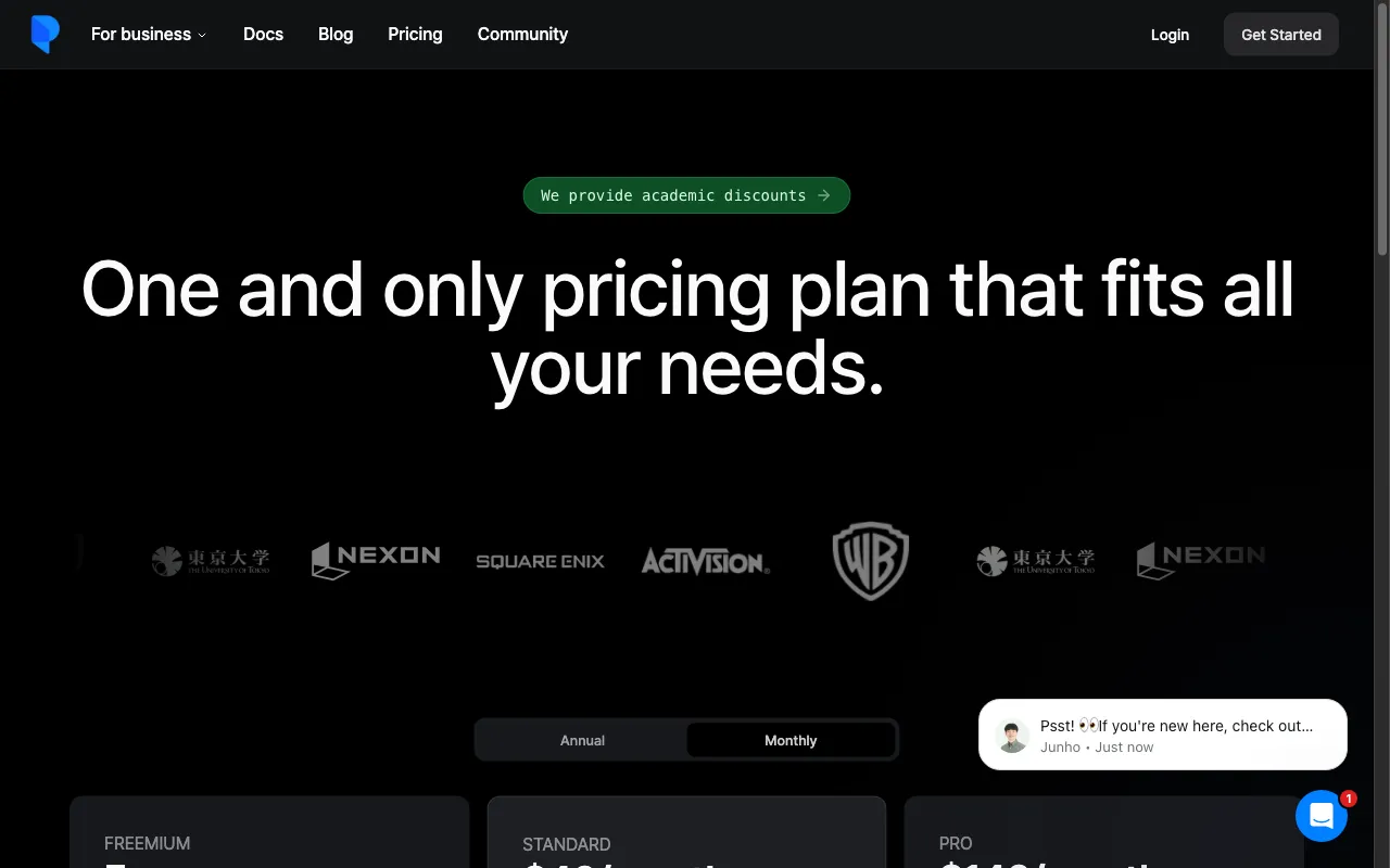 Plask — pricing page