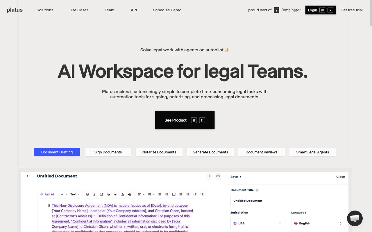 Platus (YC F24) — preview screenshot