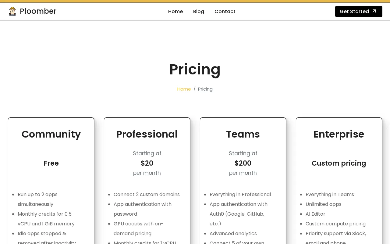 Ploomber — pricing page