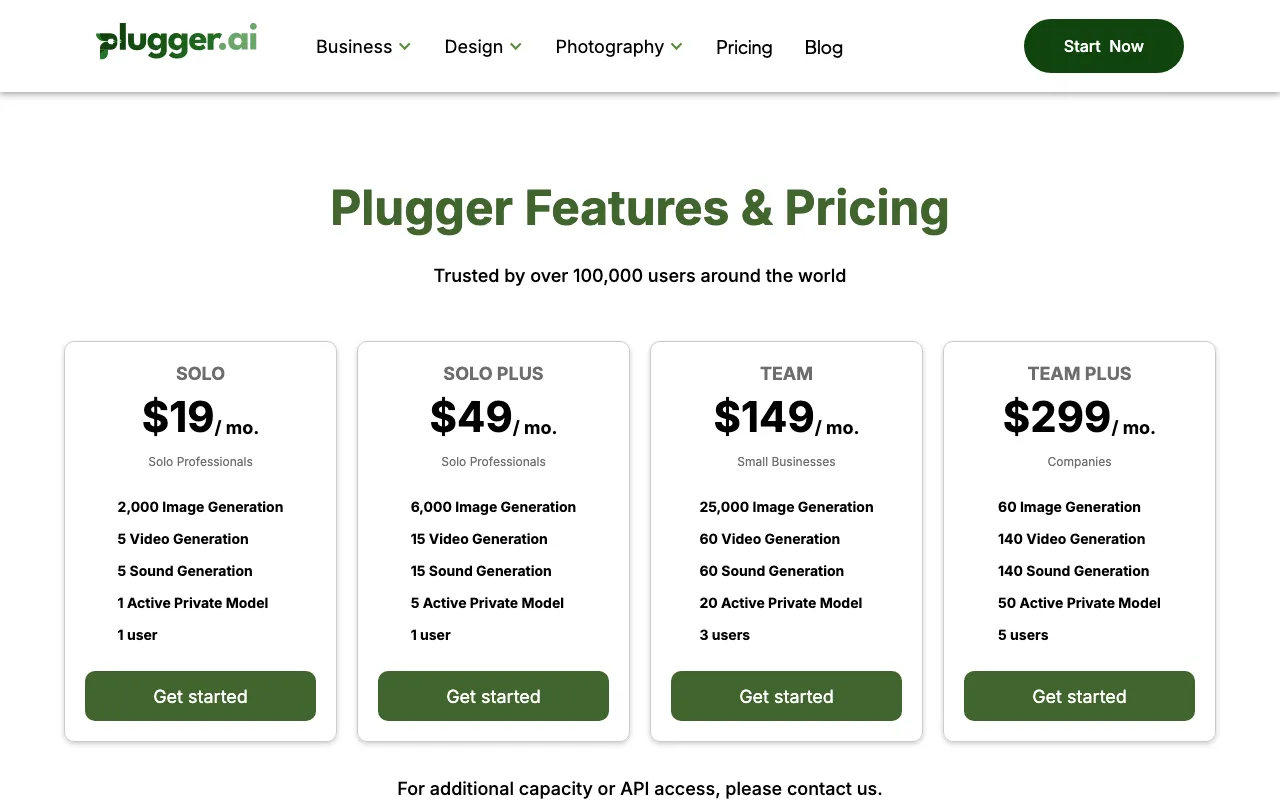 plugger.ai — pricing page