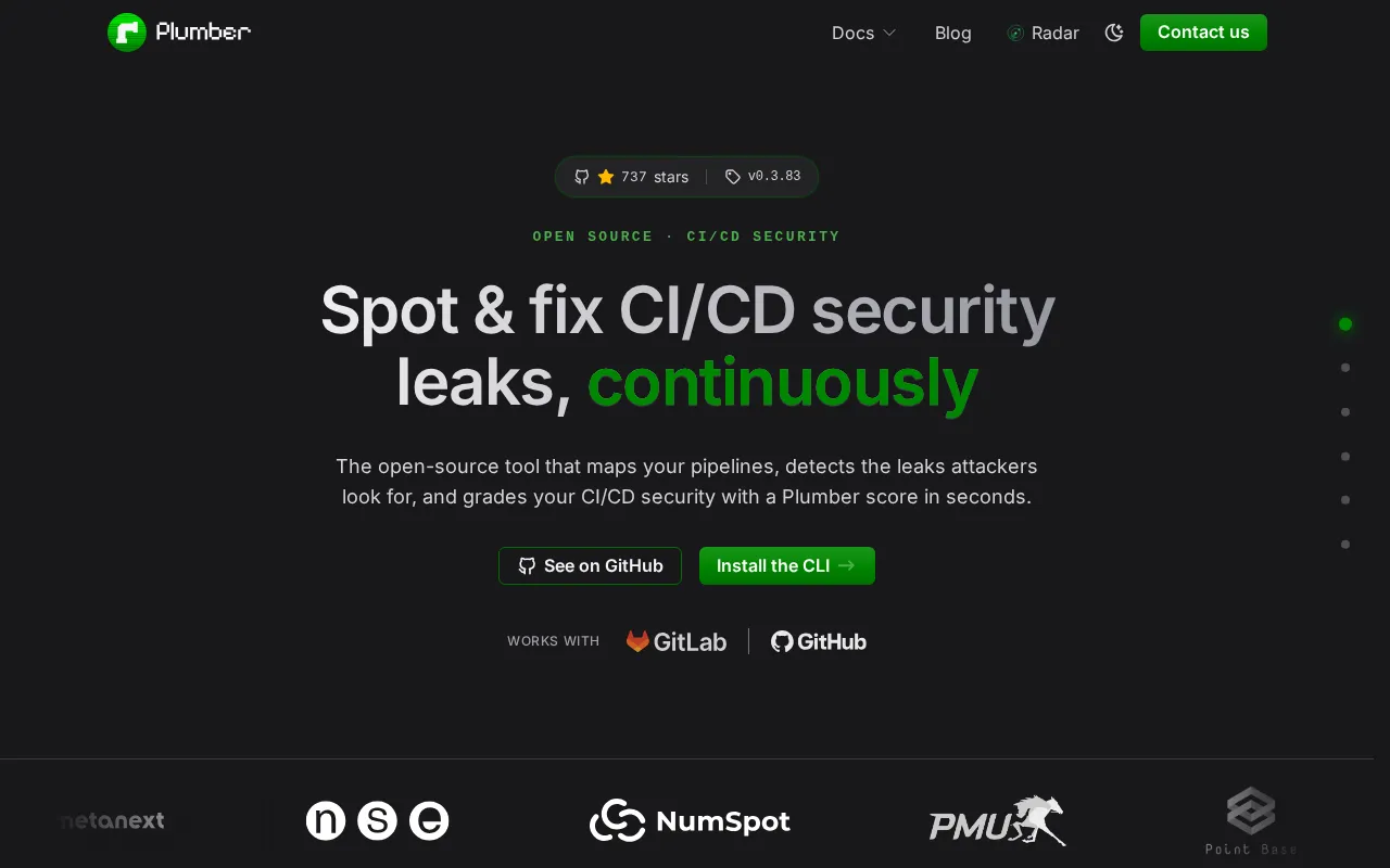 Plumber - CI/CD security for GitLab and GitHub — preview screenshot