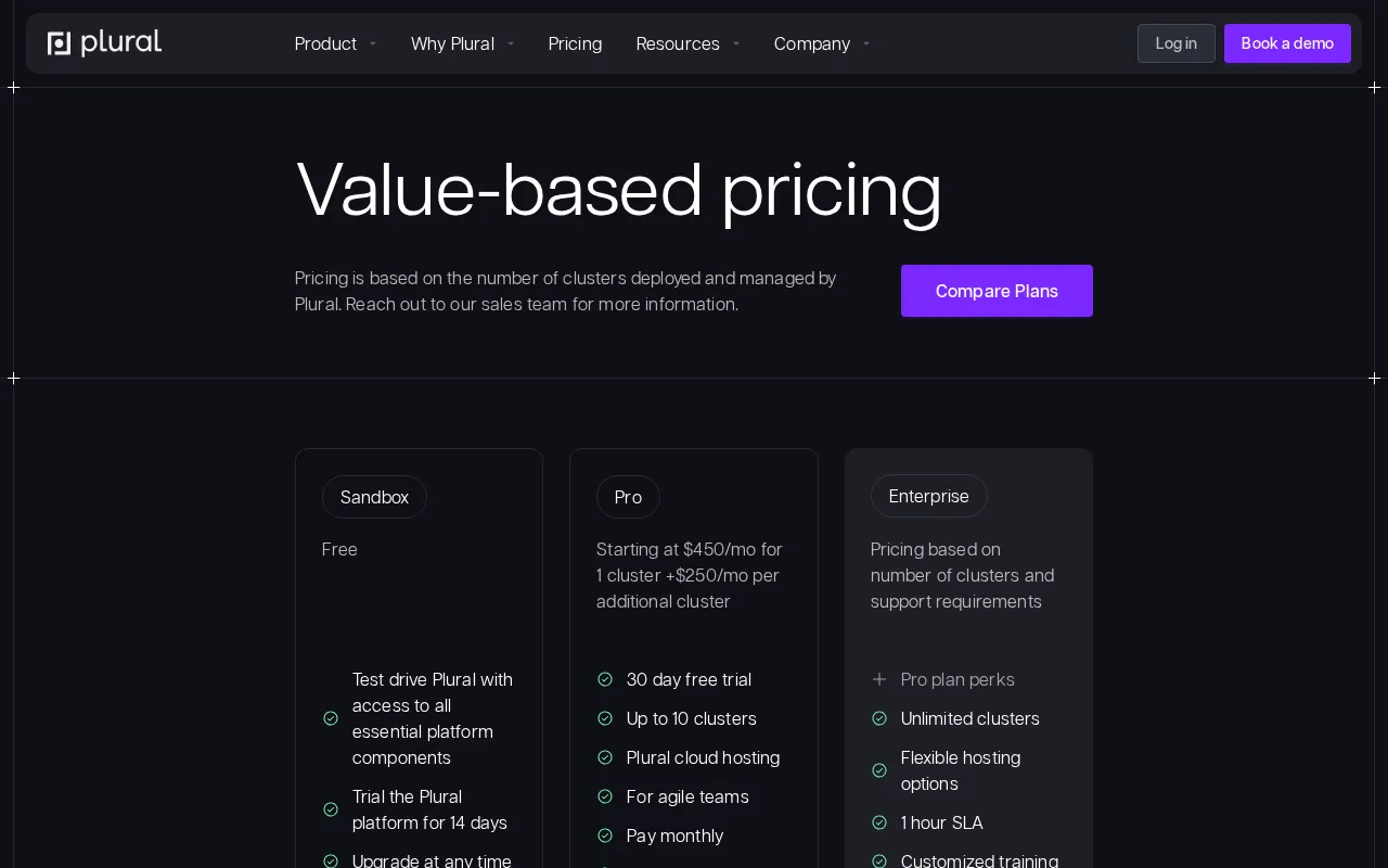 Plural — pricing page