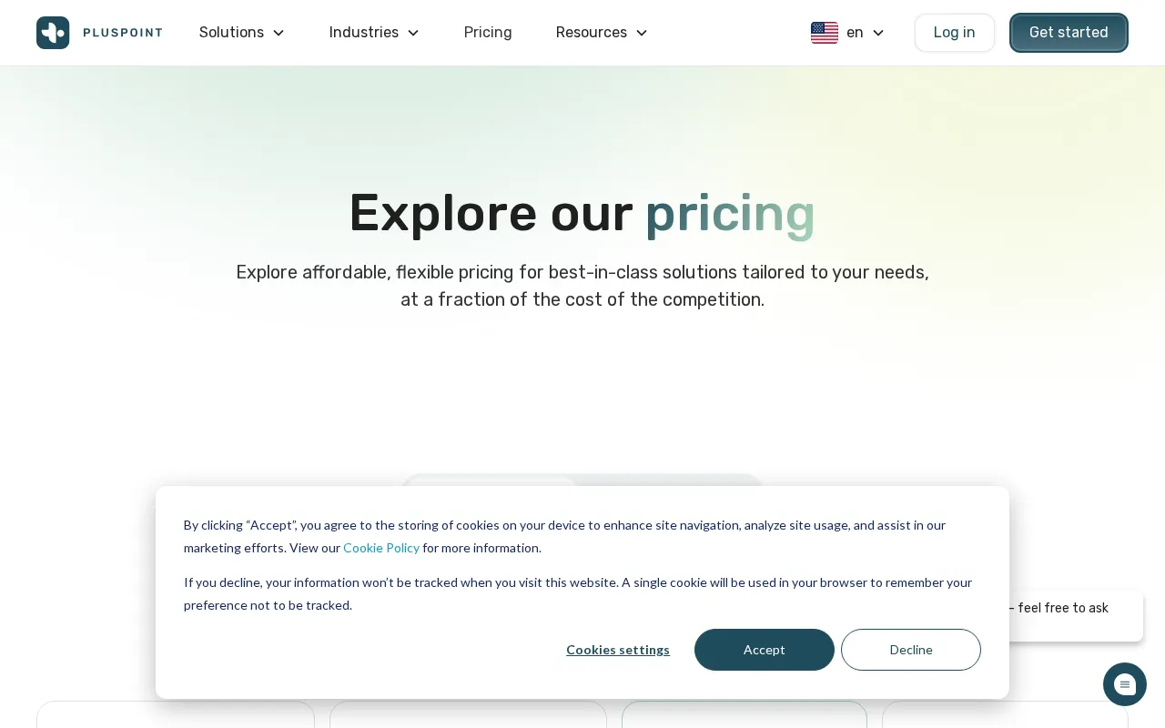 Pluspoint — pricing page