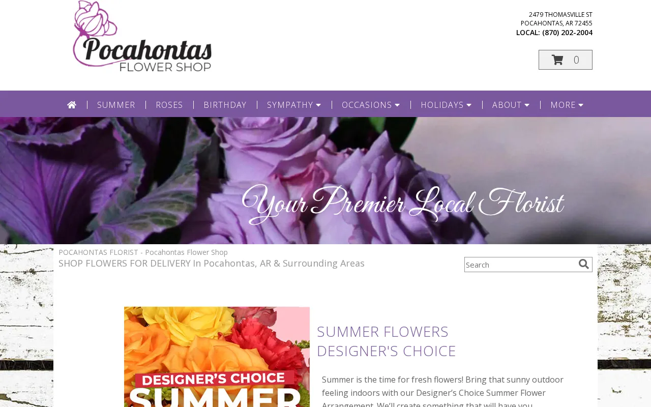 Pocahontas Flower Shop — preview screenshot