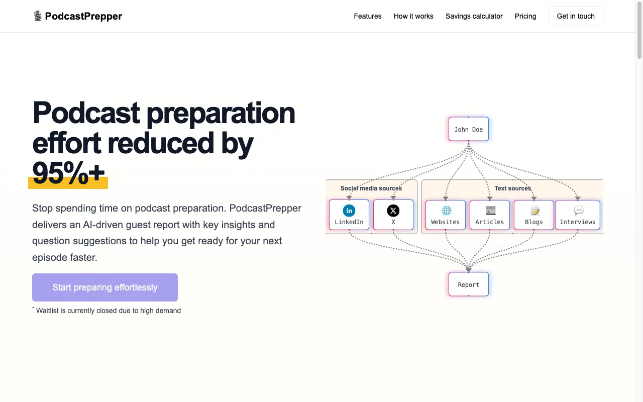PodcastPrepper — preview screenshot